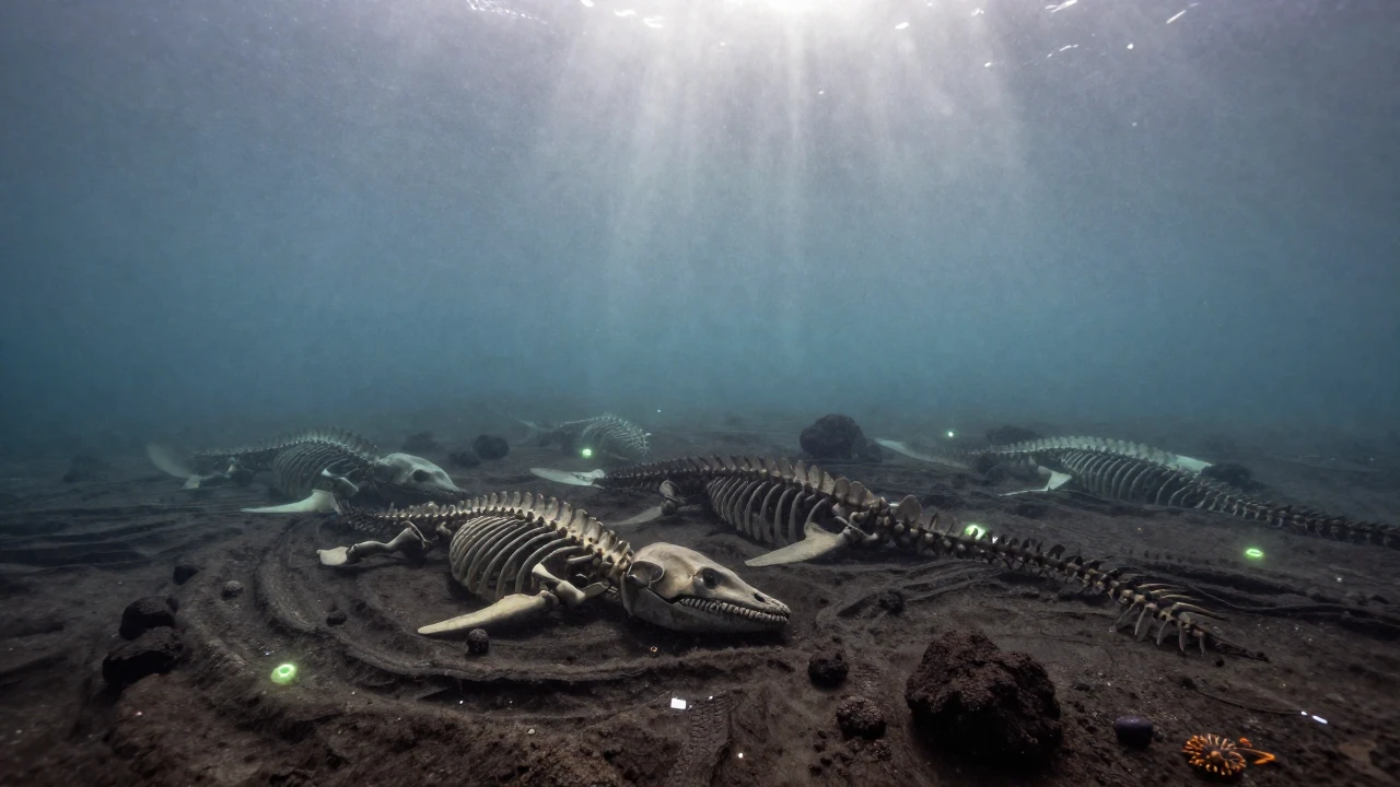 Un volcán submarino en erupción causa la muerte de reptiles marinos en el Cretácico.