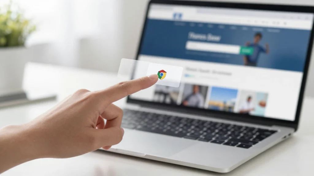 Una mano activa una extensión de seguridad